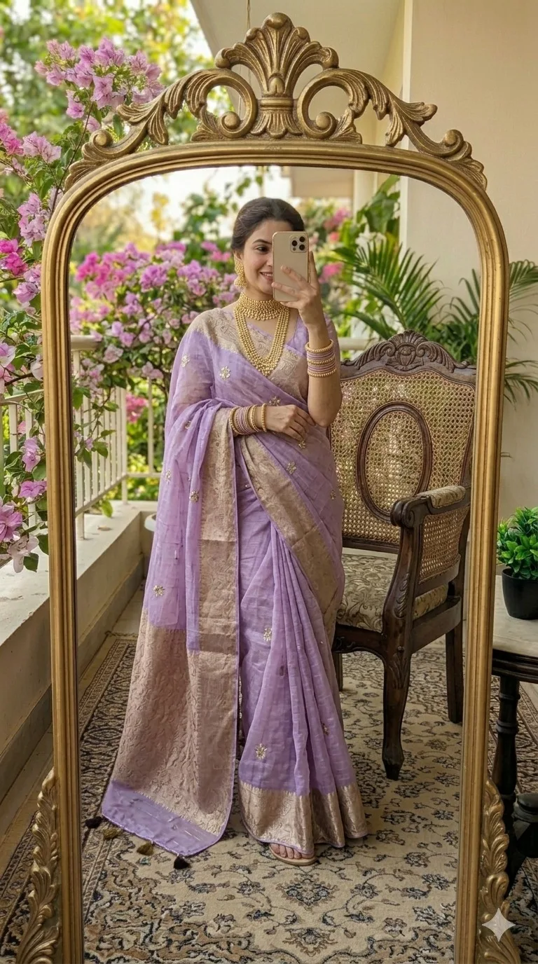 Ktd 3008 Fandy Chiffon Beads Work Saree